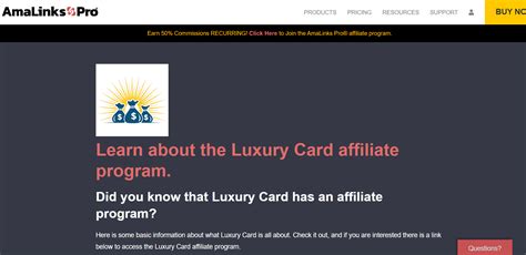 luxury card affiliate program